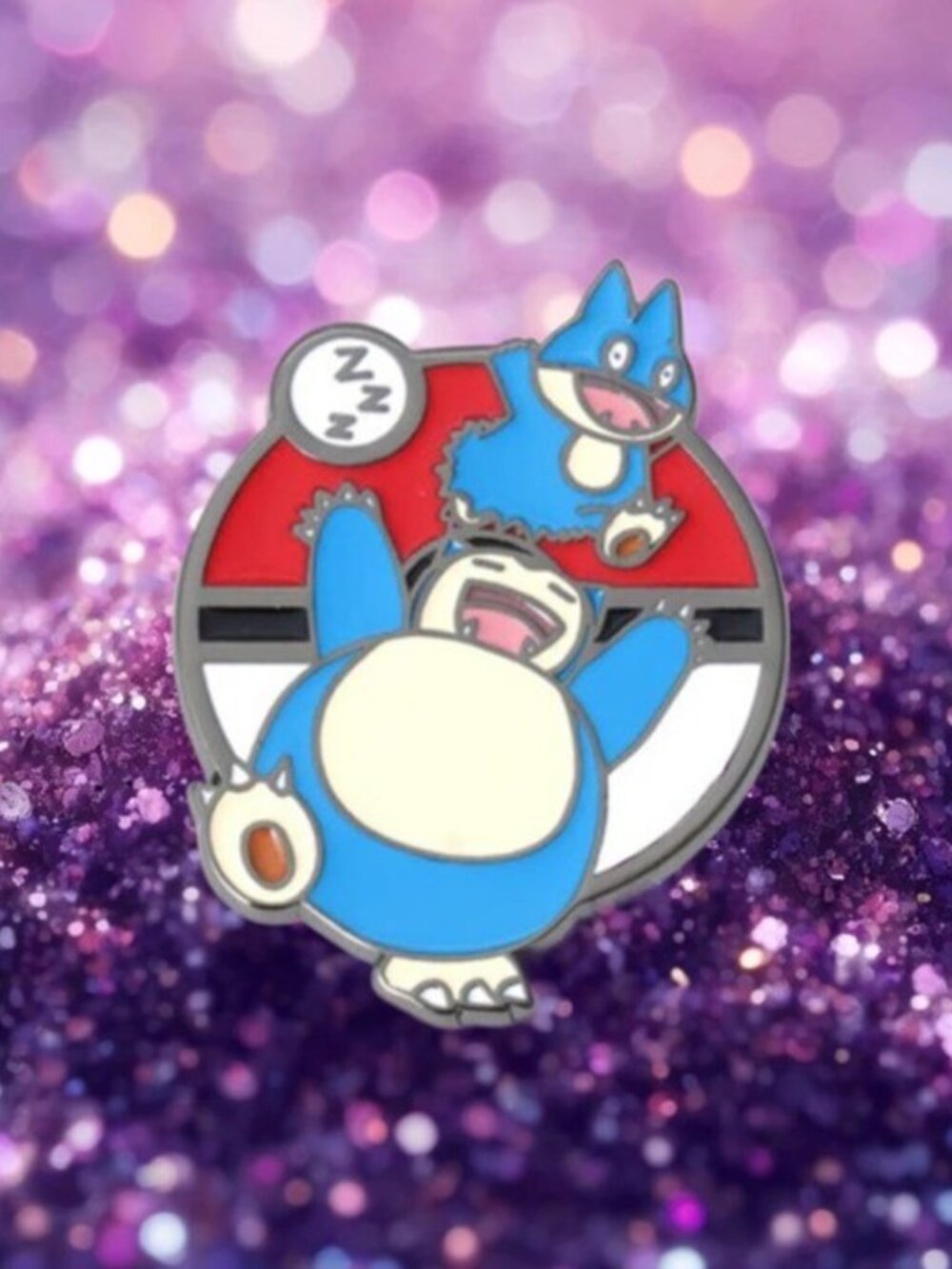 Naptime Champions: Pokemon's Munchlax to Snorlax Evolution Enamel Pin